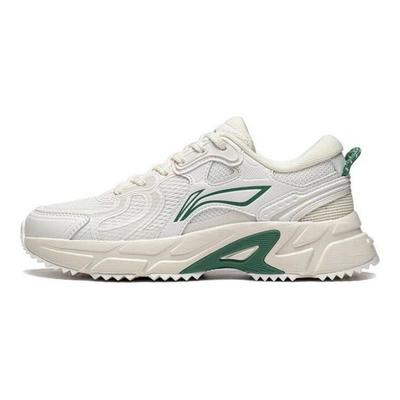 Кроссовки Li Ning Shiguang из искусственной кожи в стиле ретро с нескользящей износостойкой дышащей тканью и низким верхом для бега для женщин ARXT008-4