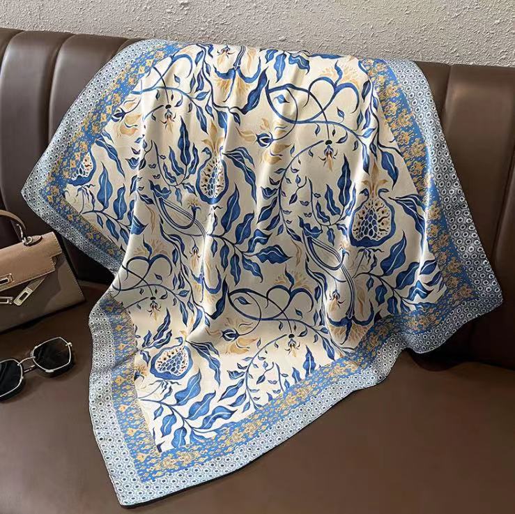 70 * 70 Солнцезащитный маленький квадратный шарф с большим принтом, женский шелковый шарф, тонкий легкий солнцезащитный шарф, повязка на голову