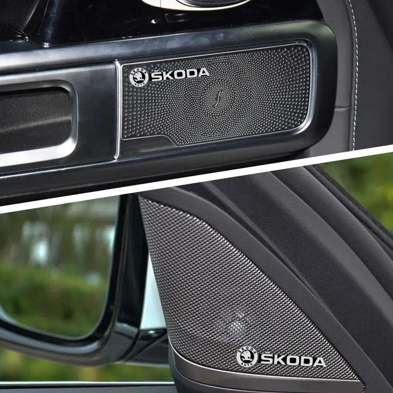 VSF5 3D Car Audio Stereo Speaker Badge Sticker Decal Accessories For Skoda Models (Octavia MK2 3 Octavia 2 3 A7 Fabia Kodiaq Rapid
