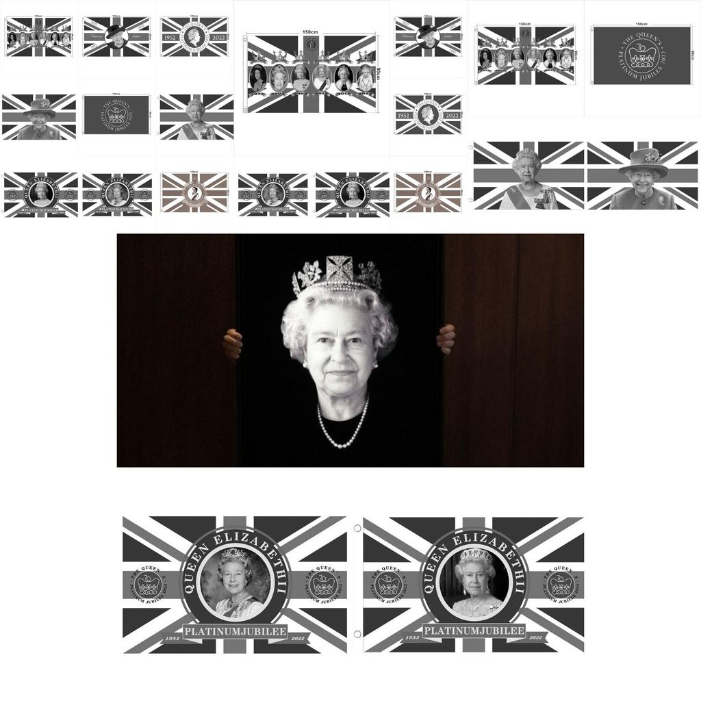 Elizabeth Ii Queen Mourning Flag Polyester Fabric For Tribute And Memorial Display