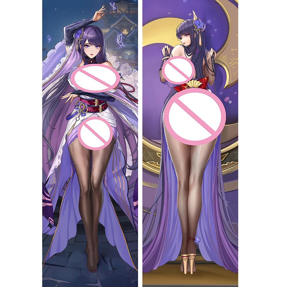 Dakimakura Genshin Raiden Ei Throw Наволочка Обнимающая Подушка для Тела Аниме Raiden Ei King Наволочка Постельное Белье Декор Чехлы для Подушек
