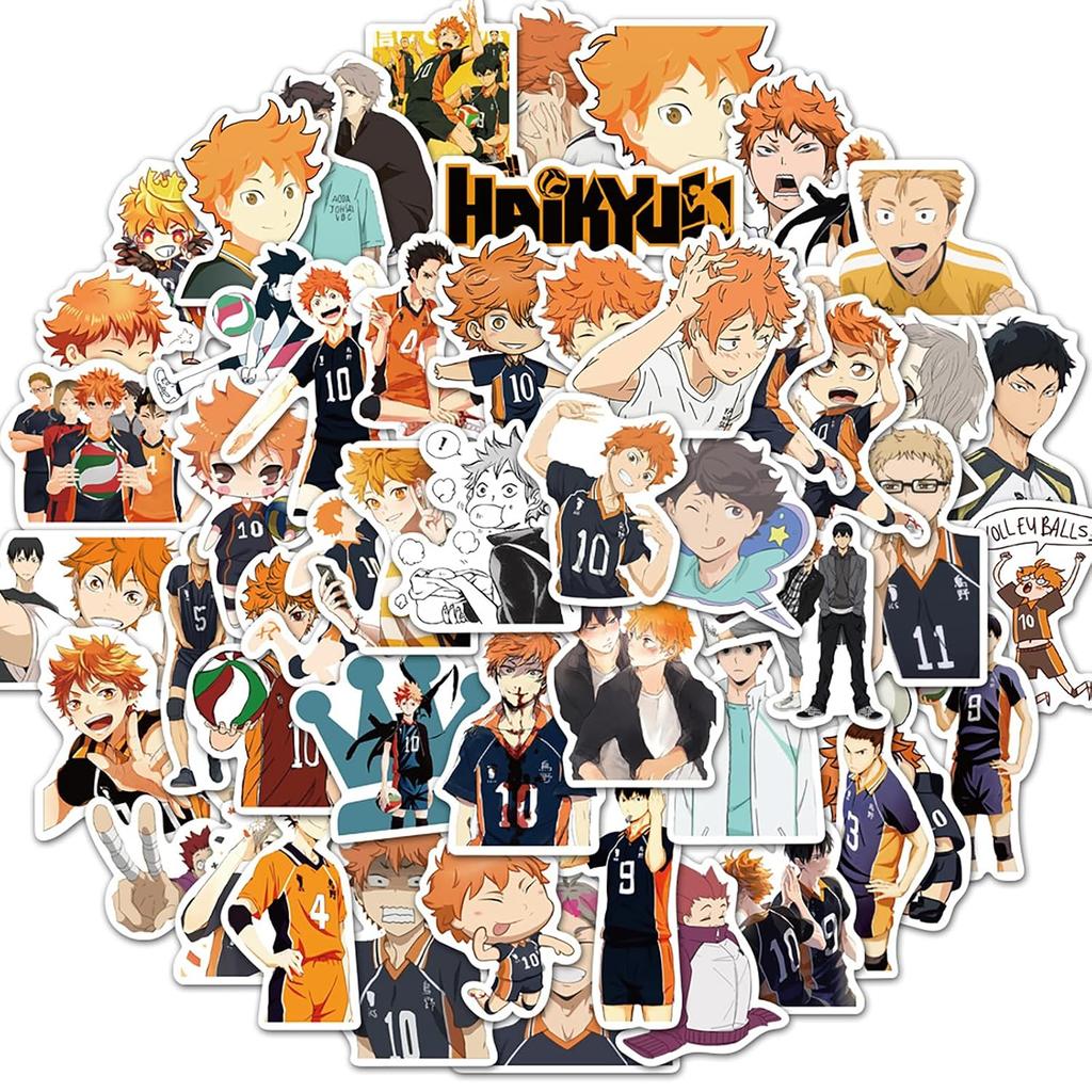50 pieces Haikyuu sticker set cute anime seal stylish waterproof doodle popular DIY bicycle notebook laptop snowboard skateboard luggage suitcase case