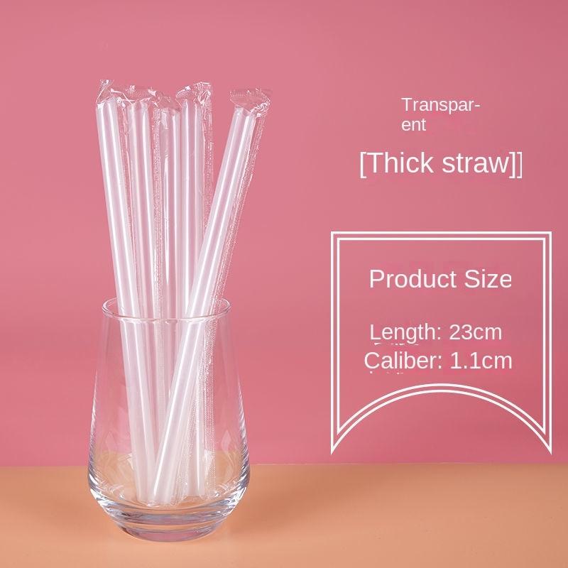 100 шт. одноразовые пластиковые трубочки для сока, чая с молоком, пузырькового чая, широкая независимая упаковка, соломинка для питья