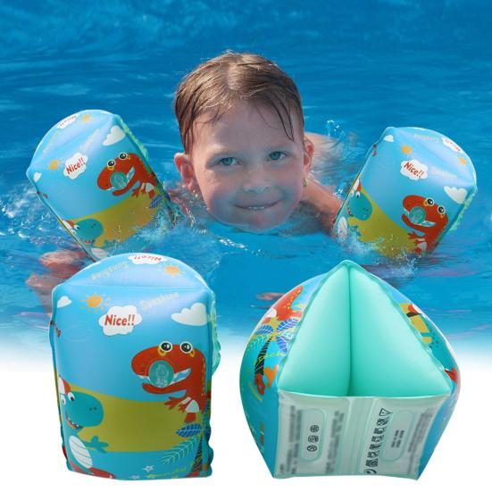 1 Pair Toddler Swim Arm Floaties Bright Color Comfortable Fit Cartoon Print Inflatable