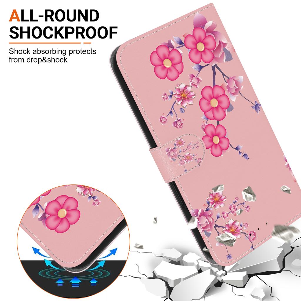 Wallet Case with Card Holder Floral PU Leather Case Kickstand Wrist Strap Shockproof Cover for Samsung Galaxy S23 S22 S21 S20 Plus Ultra S8 S9 S10