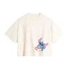 Li Ning X Disney Collaboration Stitch Series Круглый вырез свитер Повседневный трикотажный спортивный короткий рукав с заниженной линией плеч Футболка женские топы Off-White ATSU162-5