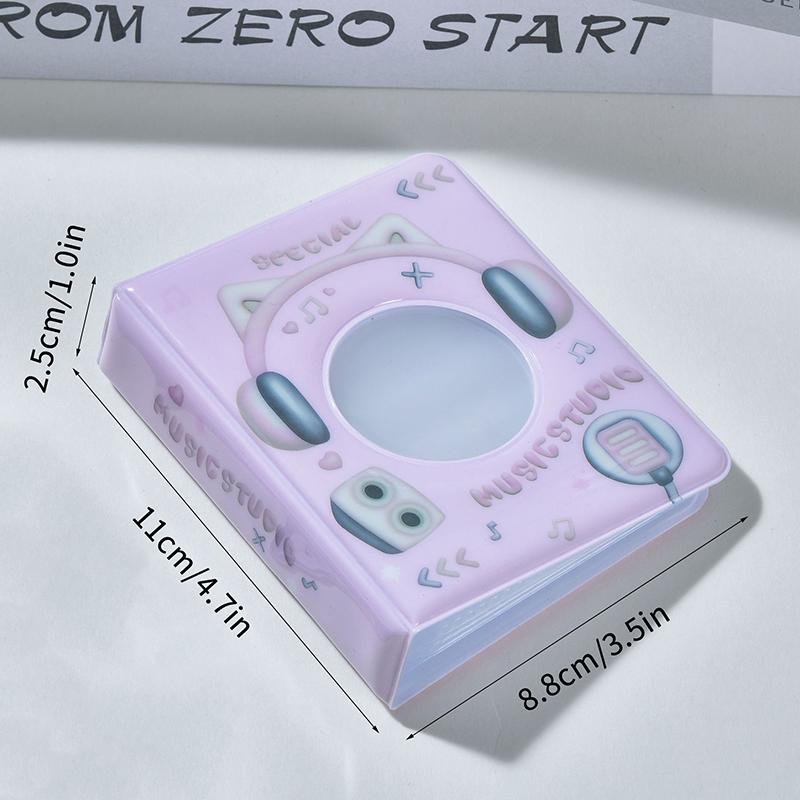 Милый фотоальбом 3 дюйма, чехол для хранения фотографий с гарнитурой, папка для карточек Kpop, держатель для карточек с именами, 36 карманов