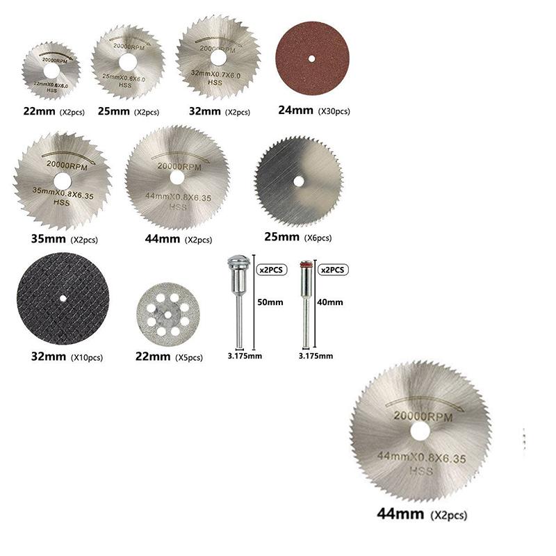 Diamond Saw Blade Circular Saw Blade Dremel Rotary Tools Cut-Off Wheels HSS Mini Resin Diamond Cutting Discs Set