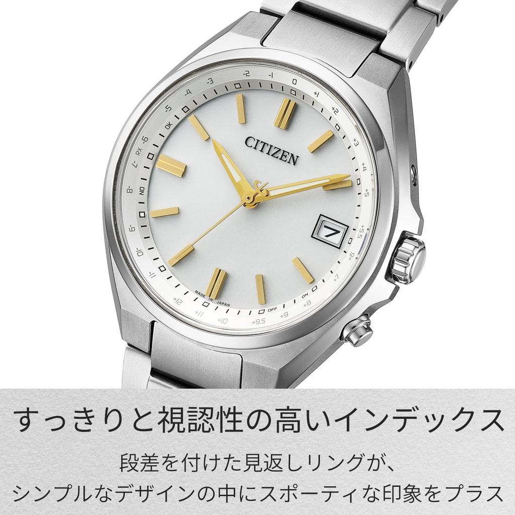 Citizen Коллекция Titanium Eco-Drive Наручные часы CB1160-55A Радиоуправляемые 10 ATM Водонепроницаемые Простые Мужские Серебристо-белые Сделано в Японии