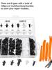Car Clips Box or Bag Packag 100Pcs Auto Fastener Clip Mixed Car Body Push Retainer Pin Rivet Bumper Door Trim Panel Fastener Kit