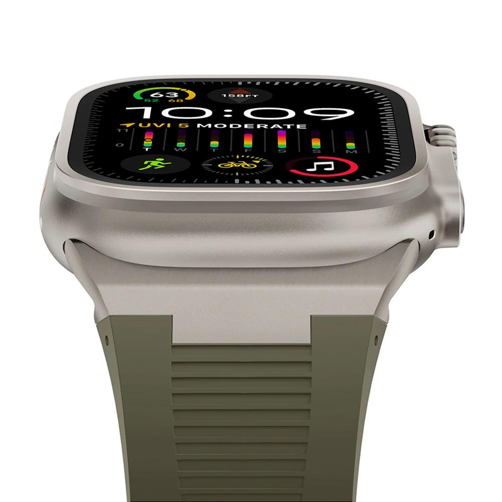 Мягкий силиконовый ремешок для Apple Watch Ultra 3 2 49 мм 46 мм 45 мм 44 мм Резиновый браслет для IWatch Серии 11 10 9 8 7 6 5 SE 3 2 Браслет