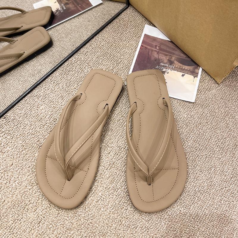 Женские сандалии, лето 2024, новая версия, шлепанцы с застежкой на носок, уличные модные повседневные нескользящие сандалии на плоской подошве, женские пляжные шлепанцы
