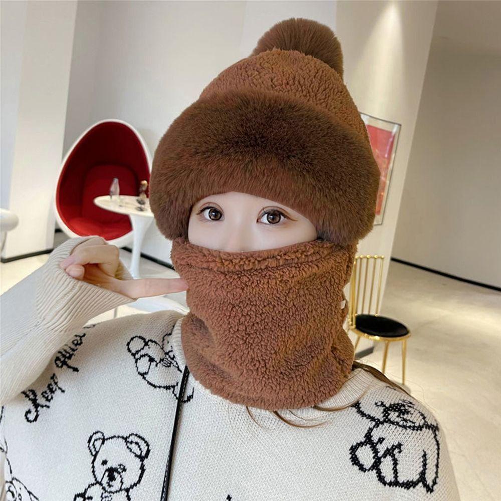 Зимняя велосипедная защита ушей, теплая шапка, шарф, комплект, плюшевые бархатные шапки, шапки-бини