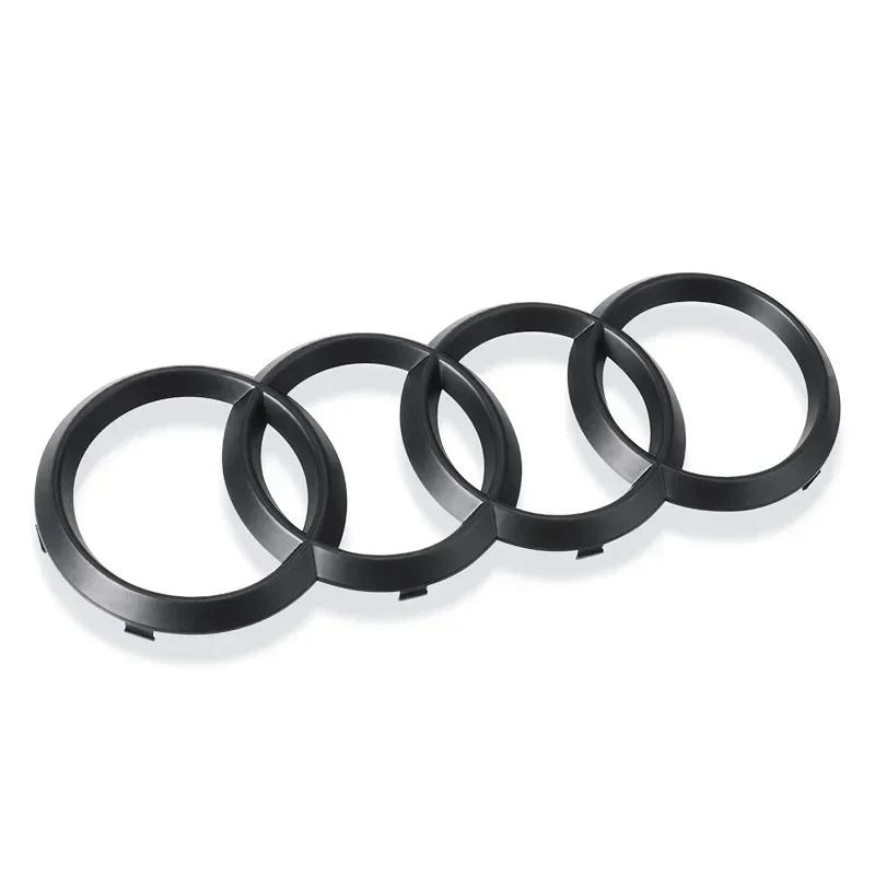 Audi 4Ring ABS Car Hood Front Bonnet Grill Rear Trunk Emblem Black/Silver Logo Badge Sticker For A3 A4 A5 A6 A7 Q2 Q3 Q5 Q8 TT