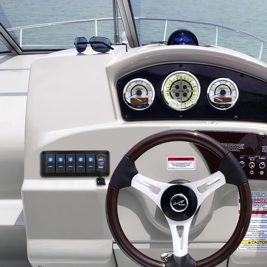 Chaoxinyizu Switch Panel, Waterproof Boat Switch, Car Boat, LED Voltmeter, Switch Panel, Switch Panel