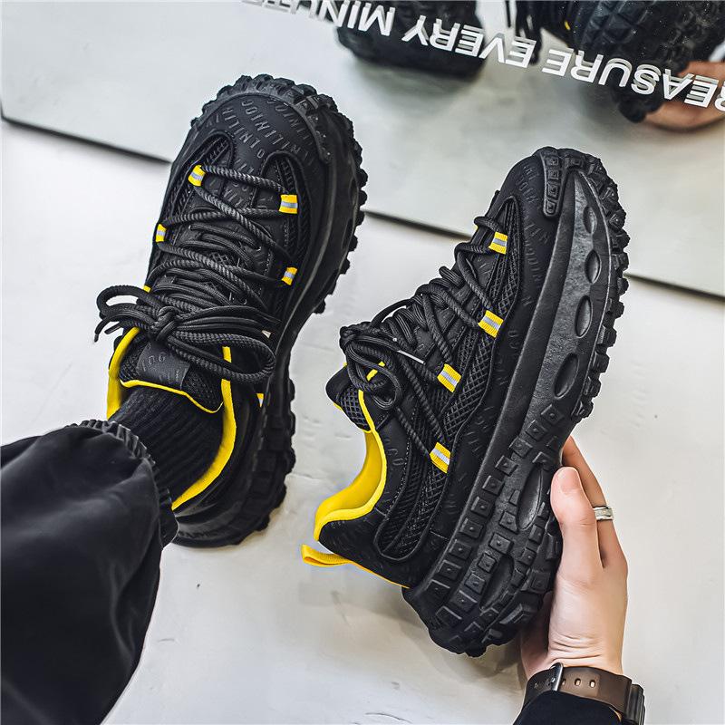 Men's Shoes Fashionable Thick-soled Heightening Sports Dad Shoes Men's Korean Version of High-end Versatile Breathable Casual Mesh Shoes