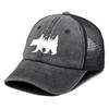 White Forest Bear Mesh Cap Adjustable Baseball Cap Hat For Woman Distressed Simple Snapback Trucker Hat Ideal Choice For Gifts