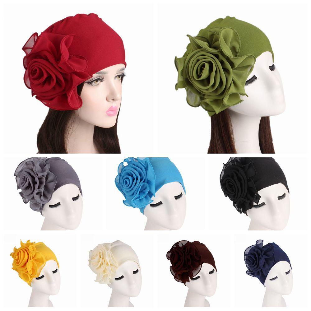 Королевская шапочка-тюрбан, шапка-колпак, размер цветка, эластичная шапочка для химиотерапии, повязка от выпадения волос, мусульманский хиджаб