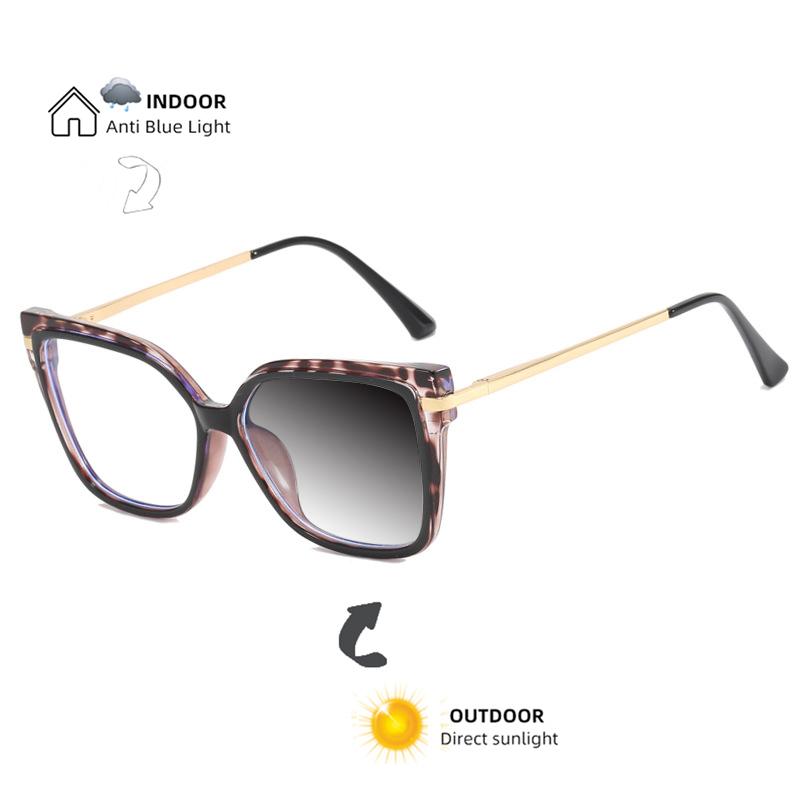 Модный брендовый дизайн, квадратная лоскутная леопардовая женская изысканная оправа для очков, фотохромная, анти-синий свет, женские очки для чтения