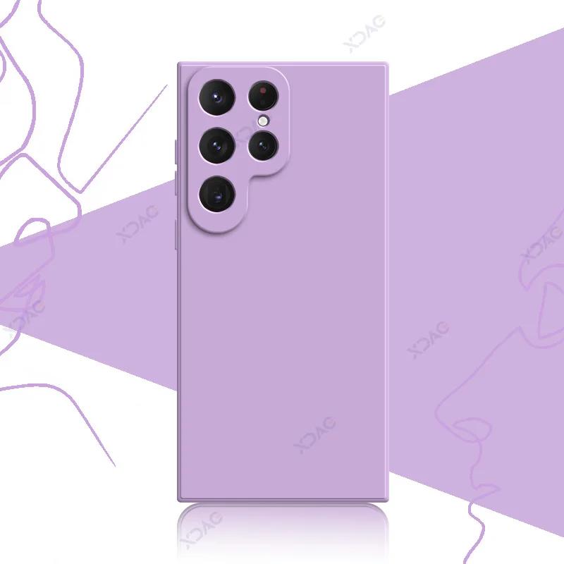 Роскошный мягкий квадратный жидкий силиконовый чехол для Samsung S23 FE Plus Ultra SamsungS23 S23FE S23Plus S23Ultra 5G Coque