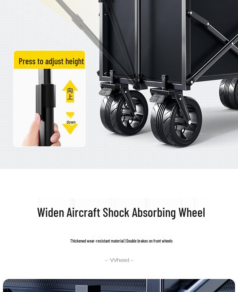 Foldable Outdoor Camping Cart - Portable Trolley for Travel and Picnic Essentials