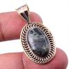 Natural Green Pietersite Gemstone 925 Solid Silver Two Tone Pendant 1.50" H5P41