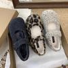 Grey Woolen Inner Height-increasing Fluffy Shoes for Women's Winter Wear 2025 New Warm and Velvet Flat-bottomed Mary Jane Cotton Single Shoes