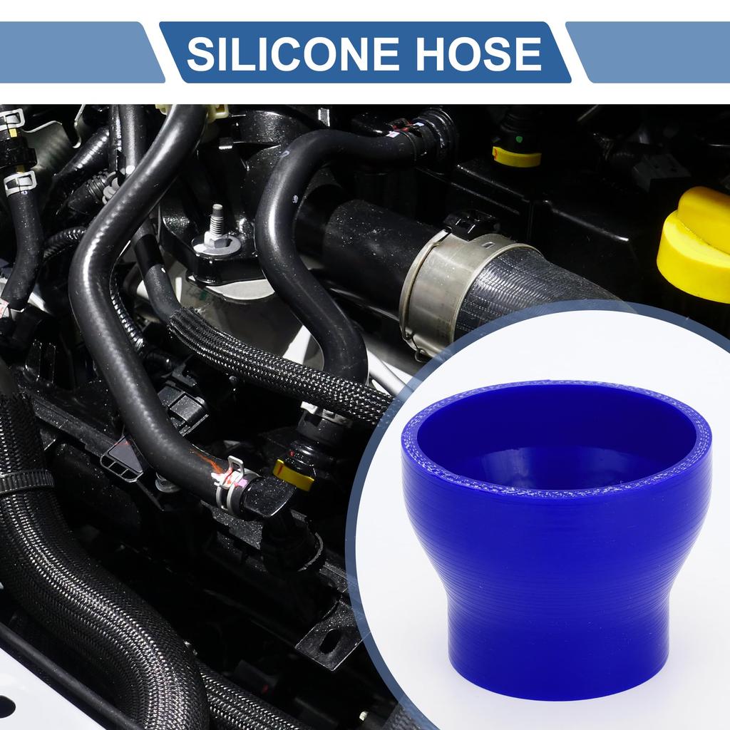 X AUTOHAUX 1 комплект Внутренний диаметр 63-89мм/2.48"-3.50" Длина 76мм/2.99" Прямой 0 градусов Синий силикон