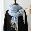 New Fashion Leopard Print Jacquard Imitation Cashmere Scarf For Autumn And Winter, Simple And Versatile, Warm Scarf For Women, Tassel Shawl