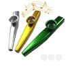 SensaBliss 3-Piece Metal Kazoo with Plated Kazoo Diaphragms, Perfect for Music Enthusiasts, Wind Instrument (Green, Gold, Silver)