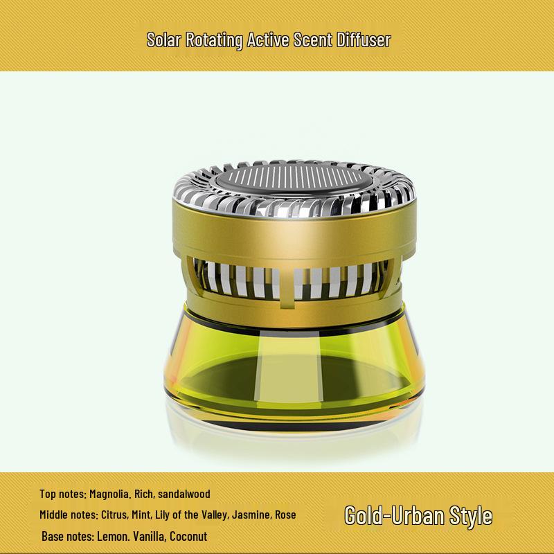 Solar Rotating Car Aromatherapy Perfume Ornament - High-End Car Interior Decoration Accessory.