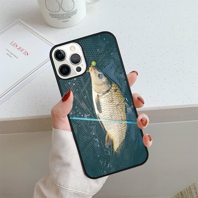 Fish Fishing Carp Phone Case For iPhone 17 Air 14 15 16 13 12 Cover For Apple 14 15 16 Pro Max Plus Coque