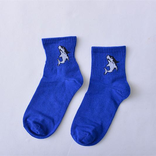 Women Daily Socks Harajuku Korea Japanese Cotton Kitten Flame Socks Men Chinese Cactus Gun Shark Alien Christmas Socks