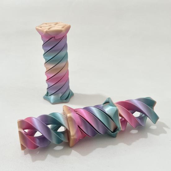 3D Printed Spiral Toy Repeating Rotation Expanding Spiral Passthrough Sculpture Figurine Stress Relief Kids Adults Mini Spiral Fidget Toy