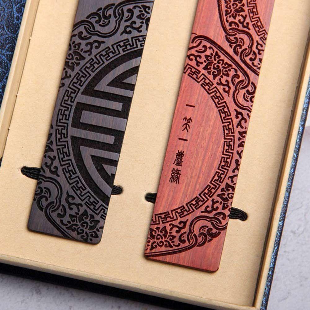 Sandalwood Wooden Book Mark Carving Pagination Mark High Quality Reading Tools  Gift
