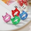 Cartoon Cute Resin Acrylic Frog Critter Rings for Girls Personality Jewelry
