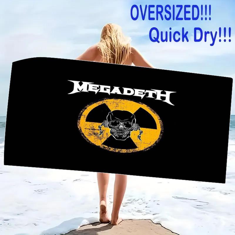 Megadeth Print Beach Towel, Large Soft Quick Dry Towel for Beach Camping Swimming