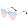Heart Lenses Gradient Color Sunglasses Metal Frame Two-Tone Lenses Uv Protection Eyewear Outdoor Fashion Trend Sunglasses