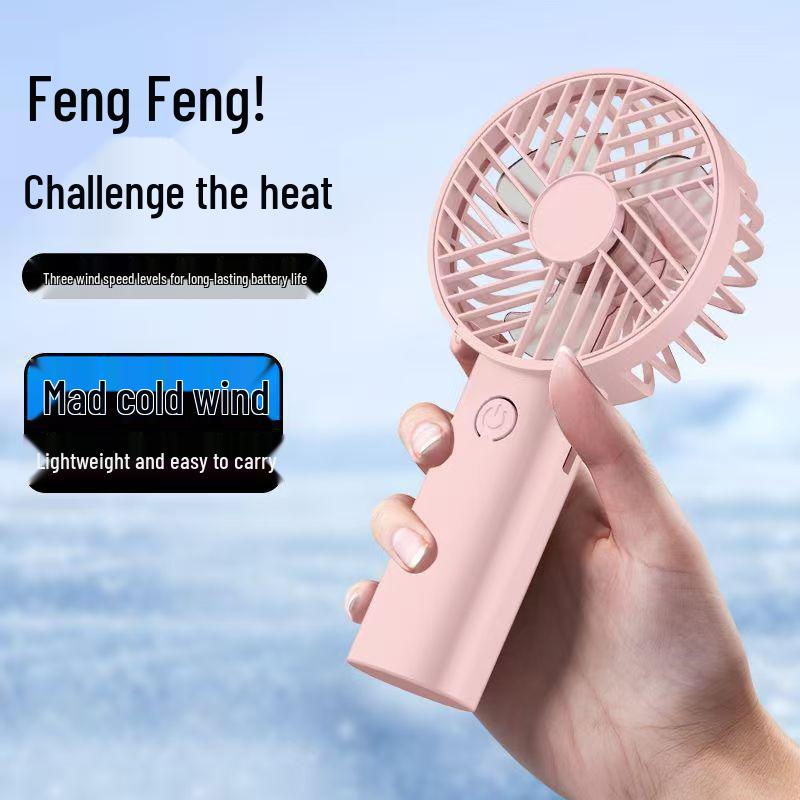 USB Rechargeable Portable Mini Handheld Fan with Phone Holder