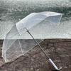 Ветрозащитный прозрачный зонт с прямой ручкой