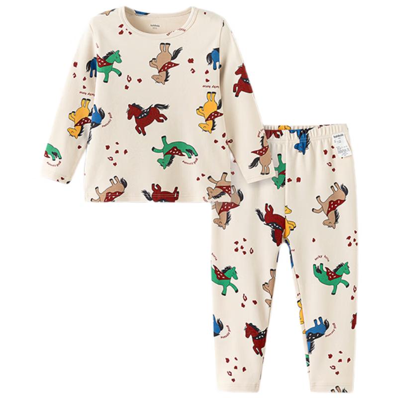 Balabala Kids' Soft Fleece Red Pony Underwear Set