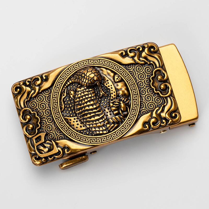 Zodiac Мужская автоматическая пряжка для ремня Персонализированная Ретро Медная 40см Автоматическая Пряжка для ремня из цинкового сплава