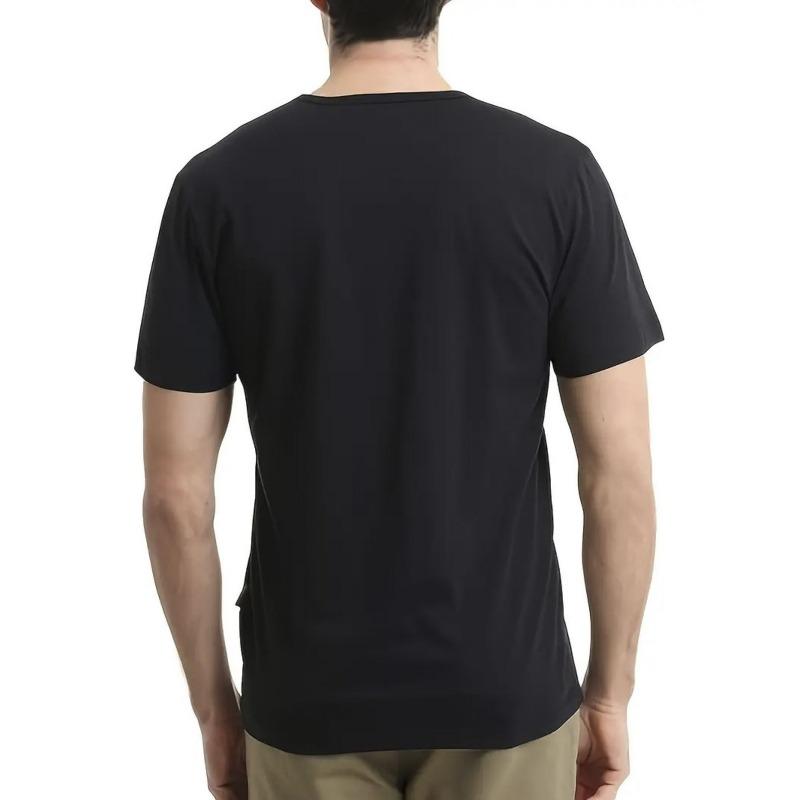 Европейские размеры Мужская футболка Черная с принтом русских букв Дышащая Короткий рукав Круглый вырез Для повседневной носки