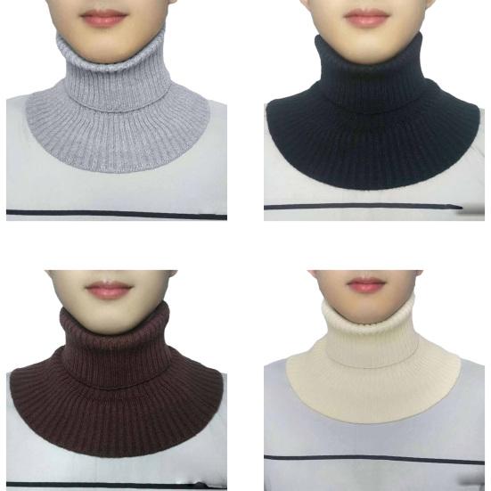 Men's Knitted Scarf Cold-Proof Versatile Keep Warmth All-match Solid Color Elastic Neck Cover for Winter