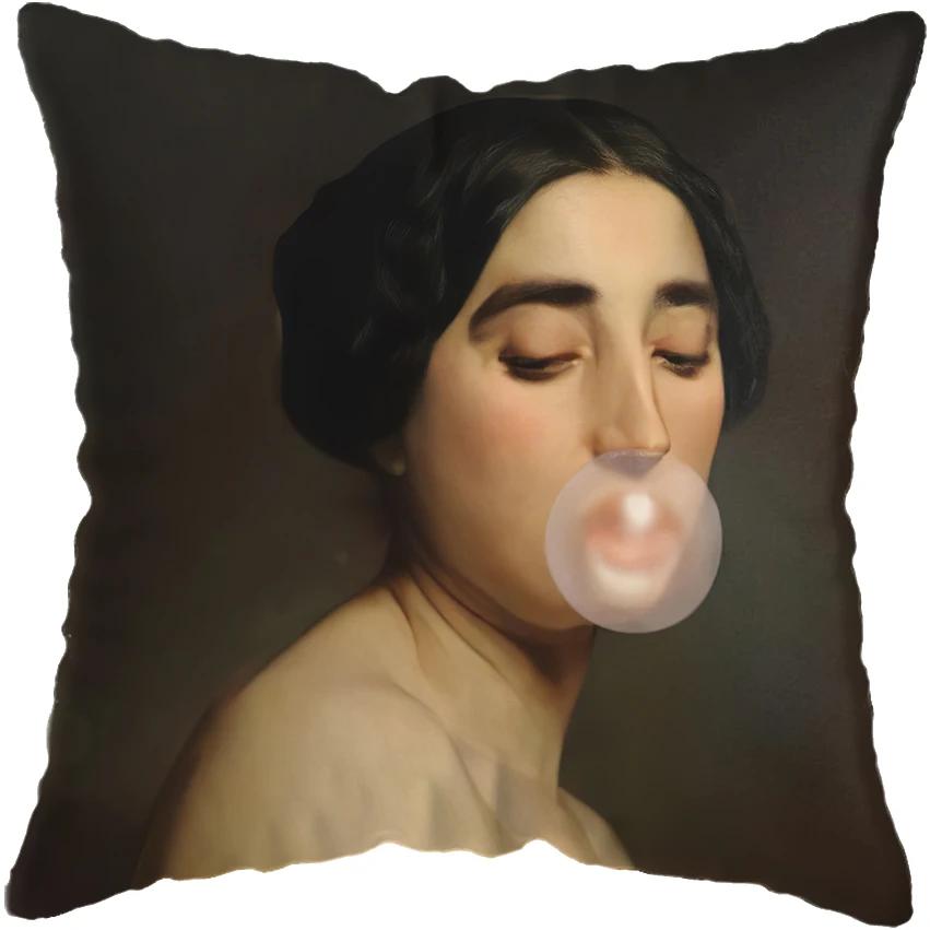 Классические европейские забавные фигурки, наволочки для подушек, наволочки для подушек, украшения для дома, забавные фигурки, пускающие мыльные пузыри, наволочки