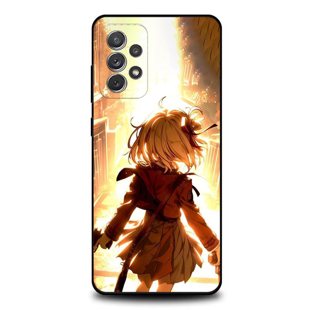 Чехол для телефона Lycoris Recoil Chisato Nishikig для Samsung S25, S24, S21, S22, S23, S30, Ultra, S20, Plus, Fe, Lite, Note, 10, 9, 5G Черный