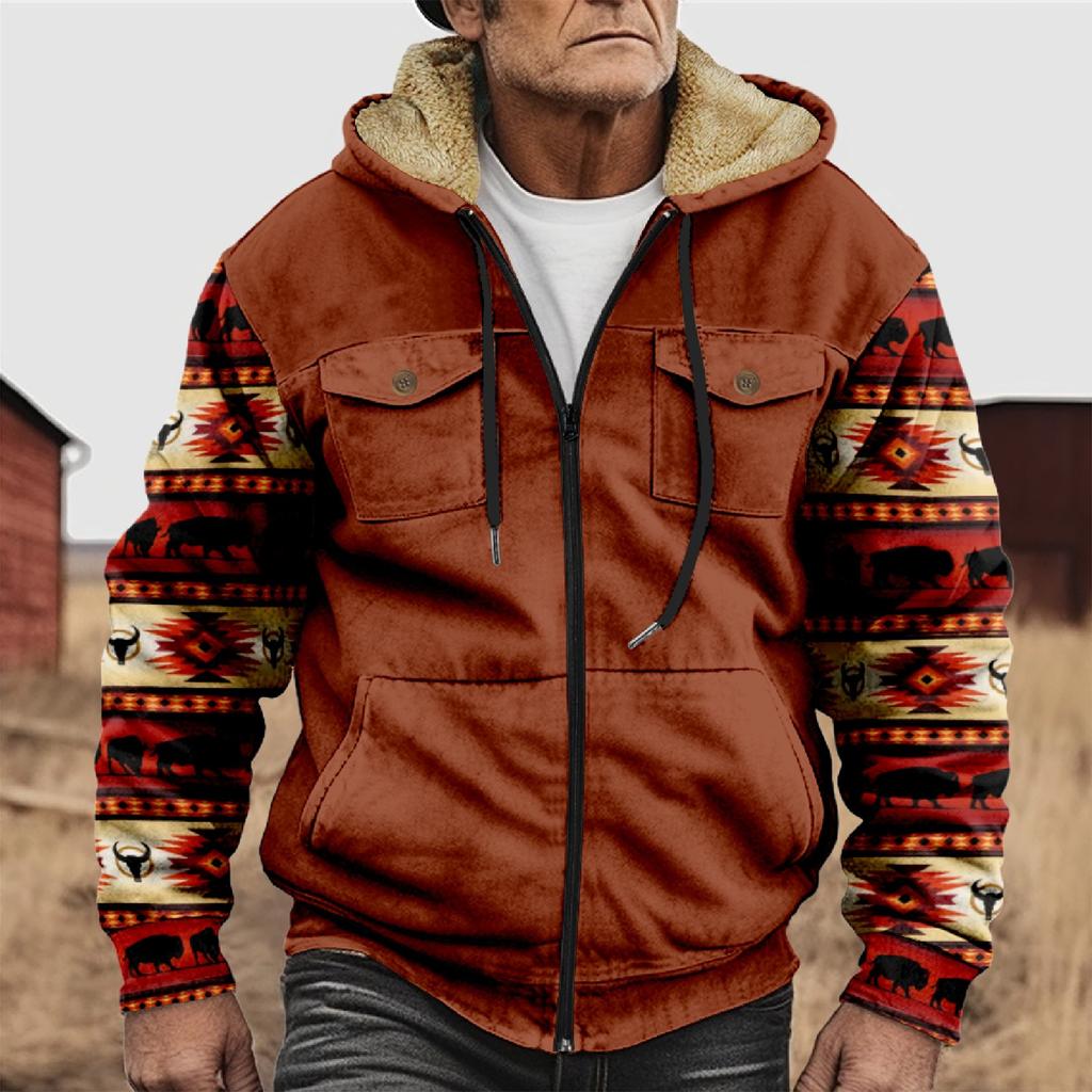 Мужская утолщенная куртка на пуговицах с двойным карманом и карманной вставкой, хлопковая куртка