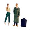 3 Pieces 1:64 Scale Women and Men Figures with Suitcase Diorama, Scenery Layout Decoration, Micro