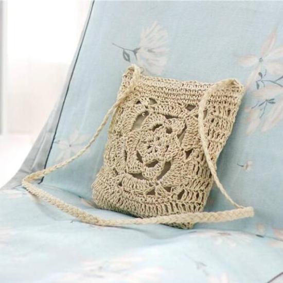 Yogodlns Новая соломенная сумка, богемная пляжная сумка, женская вязаная крючком сверхлегкая сумка через плечо для женщин