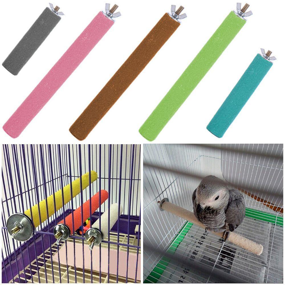 Color Random Hot Clean Paw Chew Toy Parrot Perches Stand Paw Grinding Station Platform Bird Cage
